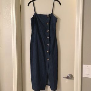 NWOT Topshop Moto chambray apron dress